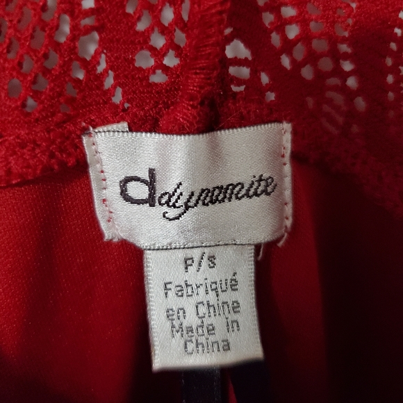 Dynamite 3/4 Sleeve Red Lace Dress - Small - Picture 2 of 2